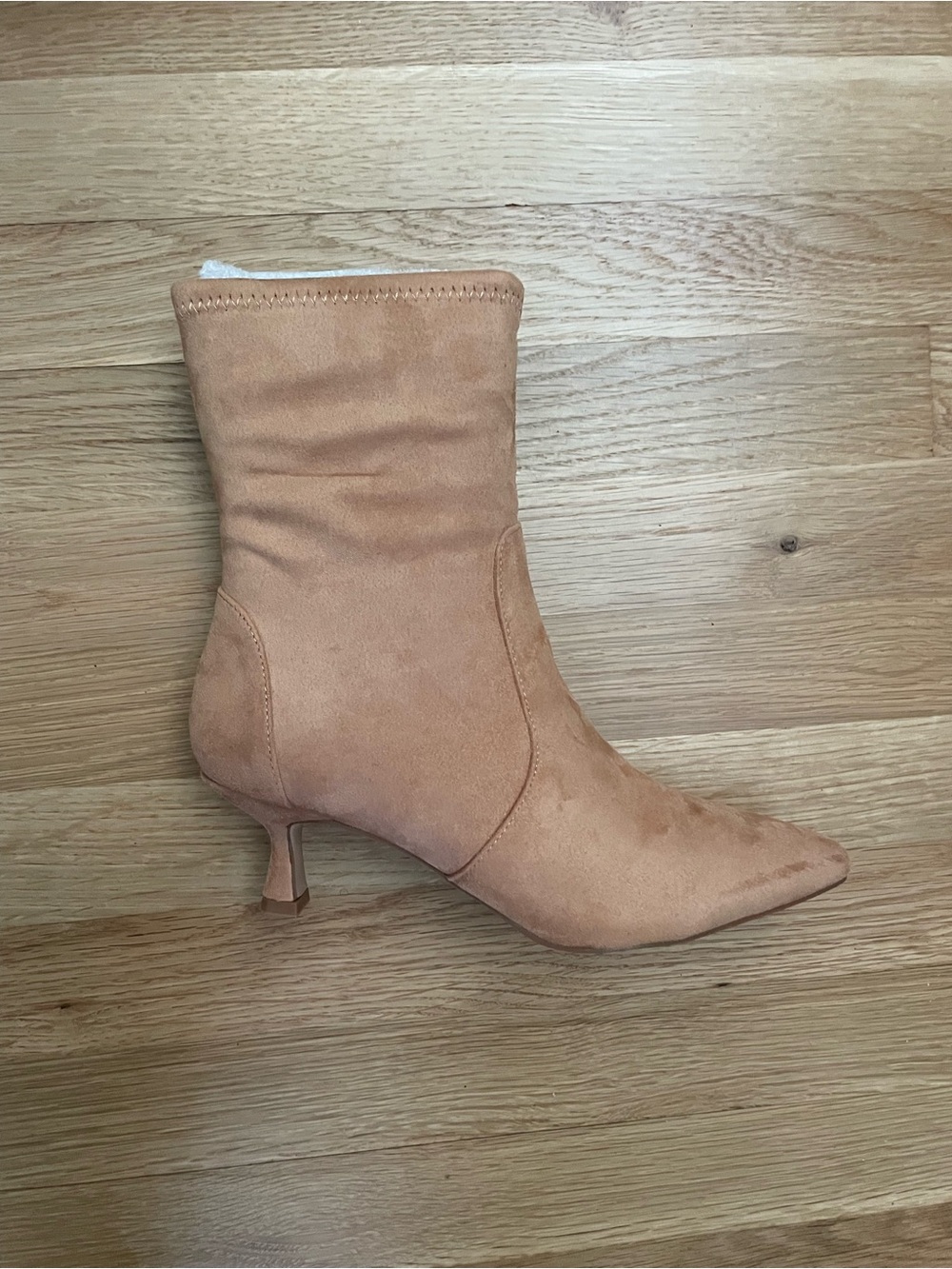 Coutgo Womens Low Kitten Heel Ankle Boots 7 Khaki